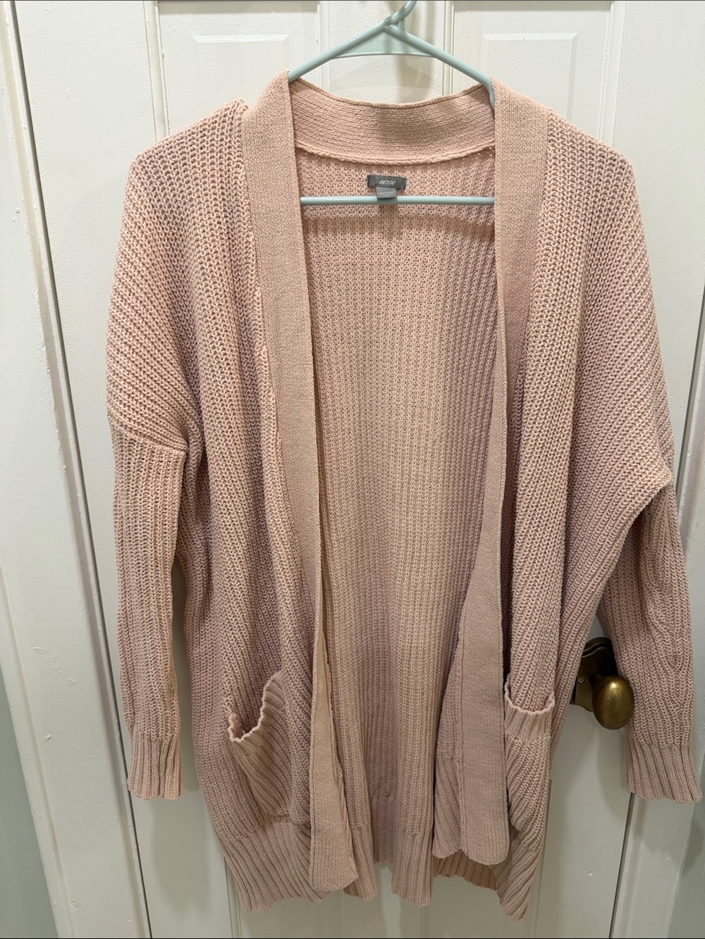aerie Blush Pink Open-Front Knit Cardigan